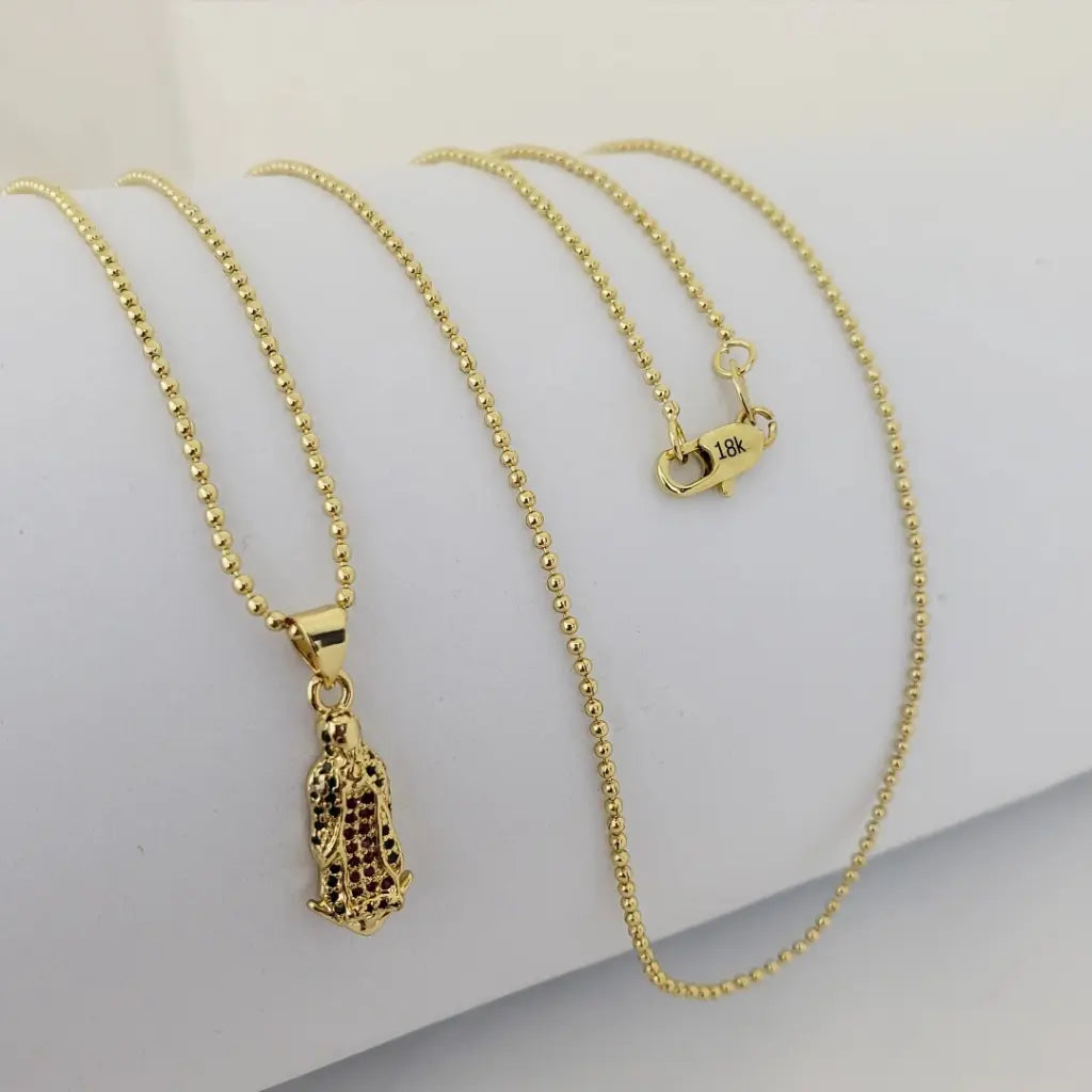 Cadena De Caballero De Tejido Militar De 60cm-1mm De Grosor Con Dije De La Virgen De Guadalupe + Envío Gratis