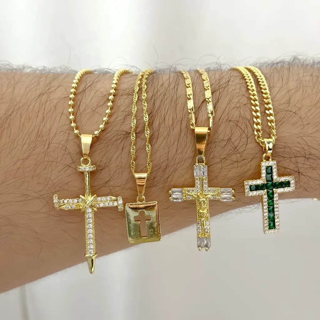 Oro Laminado Cruz De Oro Tipo Rolex Cadenas De Dama En Distintos