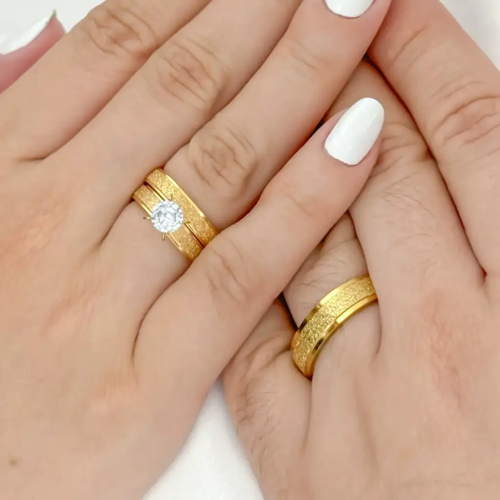 Juego De Par De Argollas De Matrimonio Argolla De Compromiso