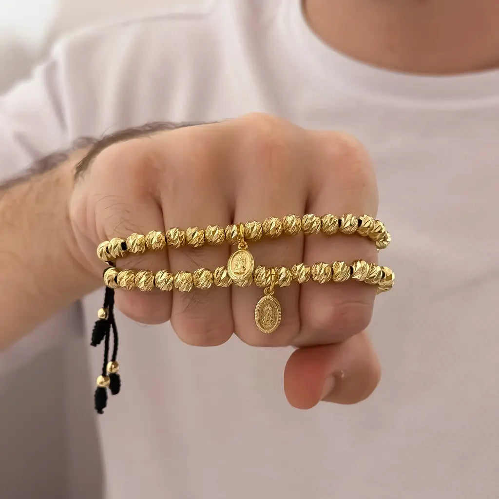 Par De Manillas Italianas Con Dijes De La Virgen De Guadalupe