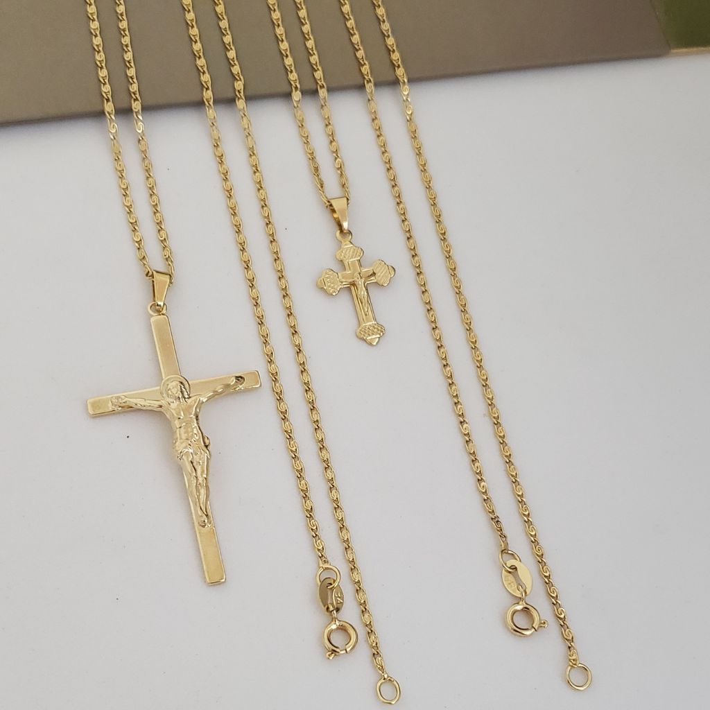 Conjunto para Parejas Tejido Caracol Dama 40cm/2mm 50cm/2mm + Dije Gratis Cruz + Envio Gratis