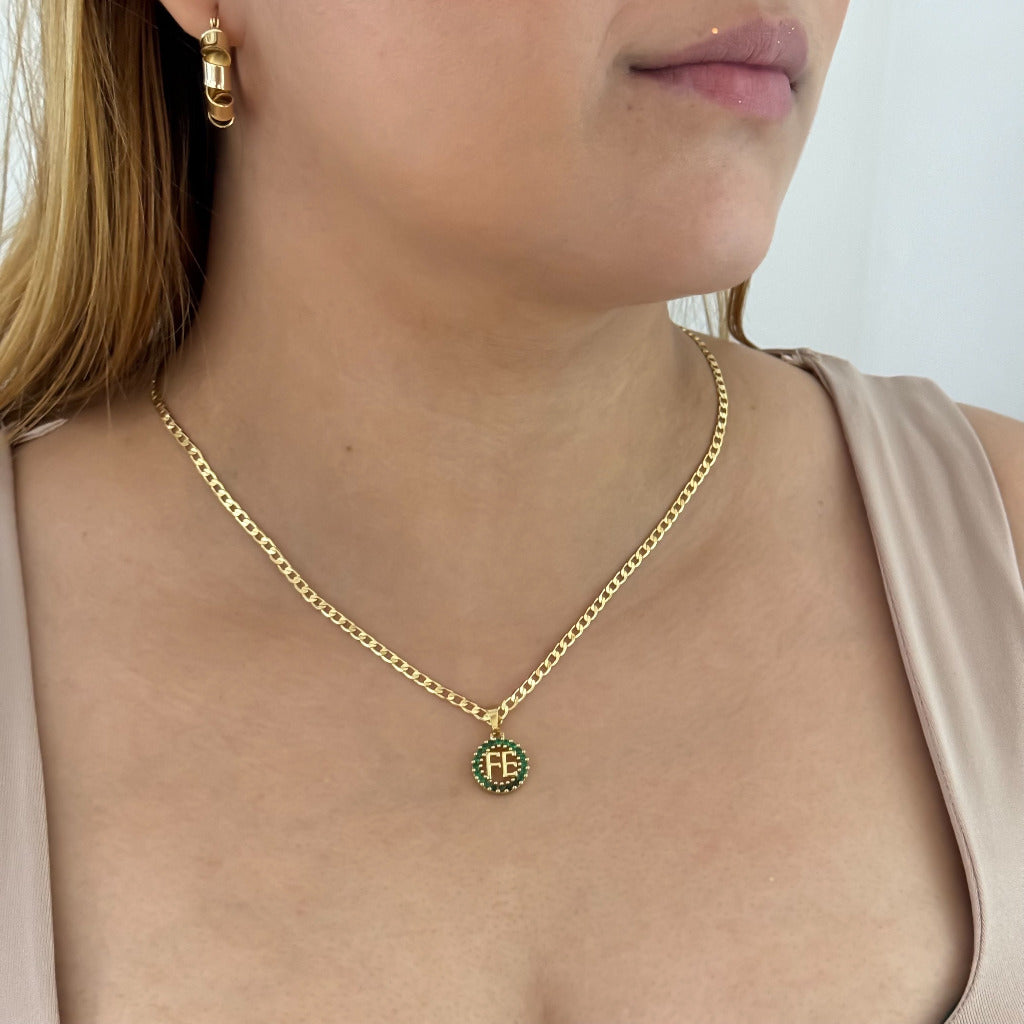 Cadena De Dama De Tejido Cubana De 50cm-3mm De Grosor + Dije De 'Fe' + Envío Gratis