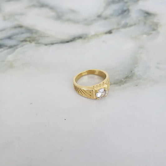 Anillo De Caballero De Cristal Cuadrado Blanco 2 + Envío Gratis