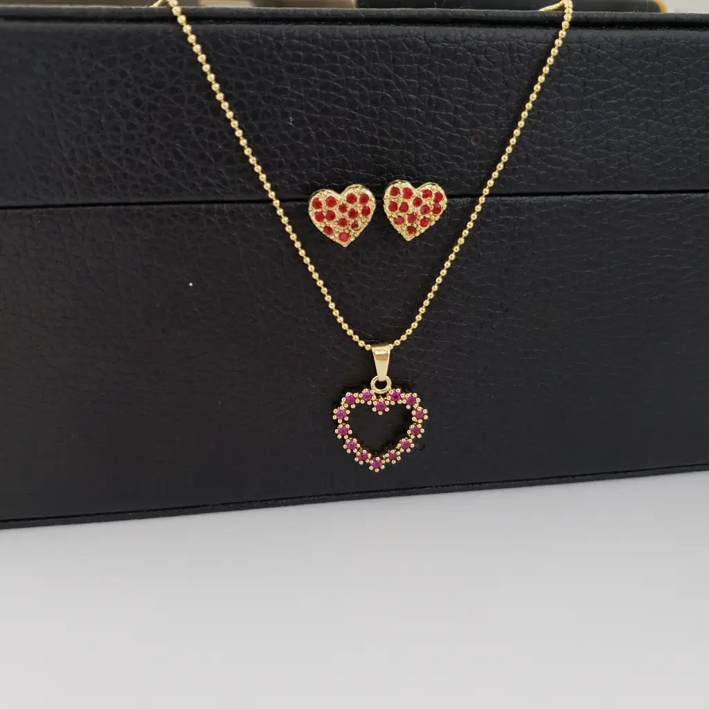 Conjunto De Dama De Cadena De Tejido Militar De 50cm-1mm De Grosor Con Dije De Corazón Y Topos De Corazón + Envío Gratis