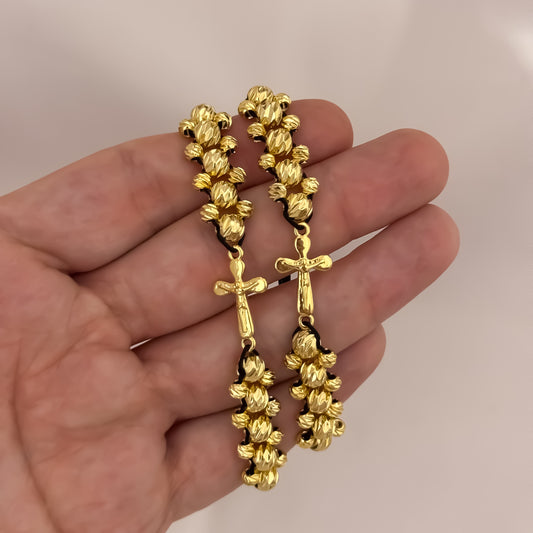 Promoción de 2 Pulseras para Parejas Doble Carril  en Balin Italiano de 6mm con Amuleto protector de Virgen de Guadalupe