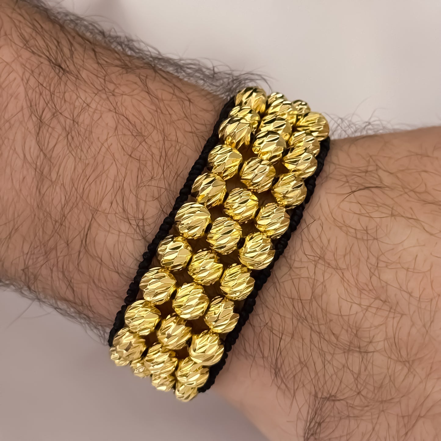 PULSERAS EXCLUSIVA DE 3 CARRILES EN BALIN ITALIANO EN ORO LAMINADO 18K  CON GARANTIA DE POR VIDA