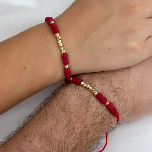 Manillas Para Parejas Italianas Con Neoprenos Rojos