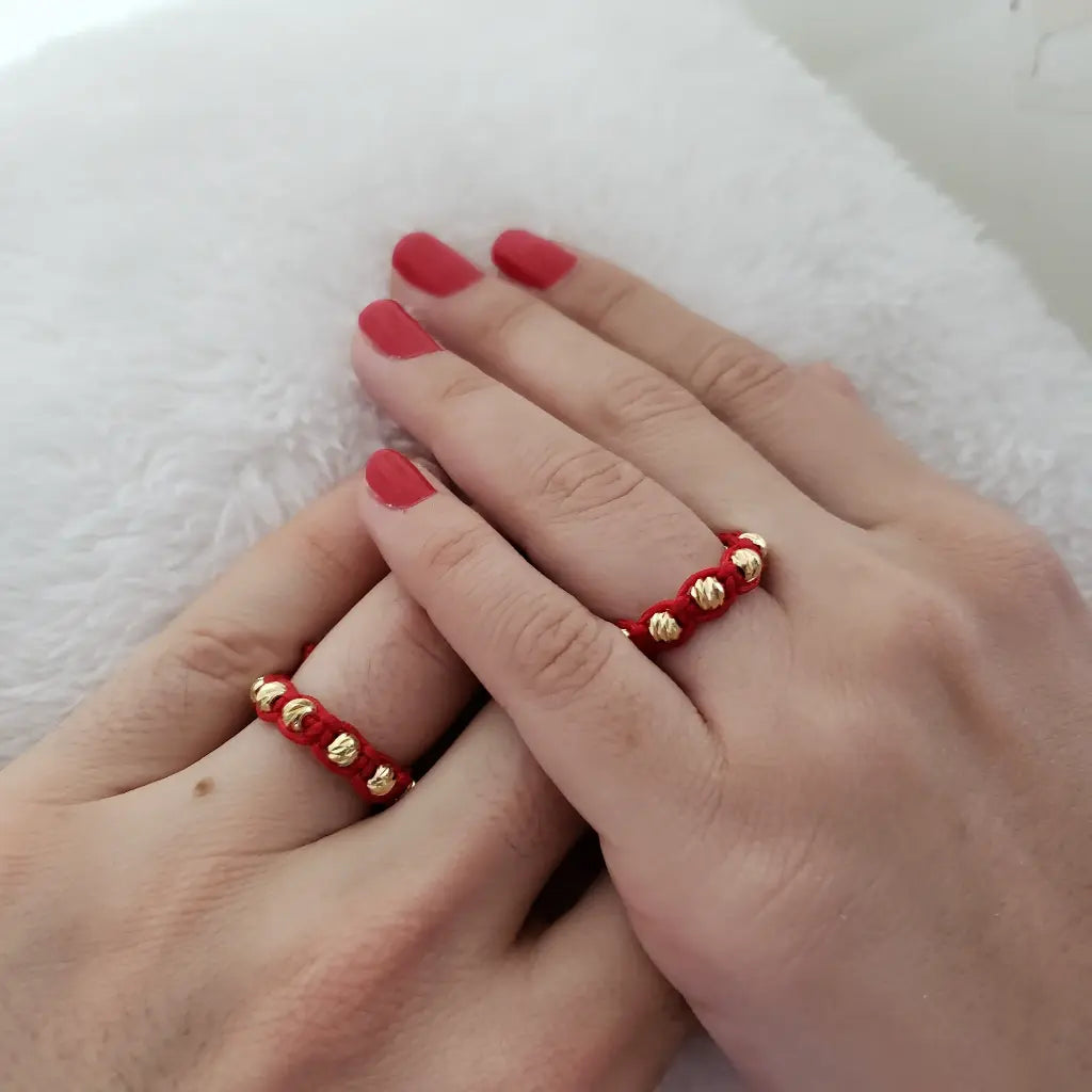 Par De Anillos Rojos De Balines Italianos