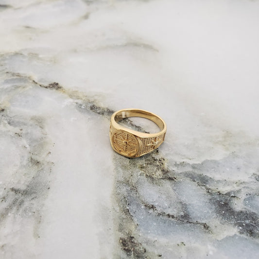 Anillo De Caballero Con Diseño De Brújula + Envío Gratis