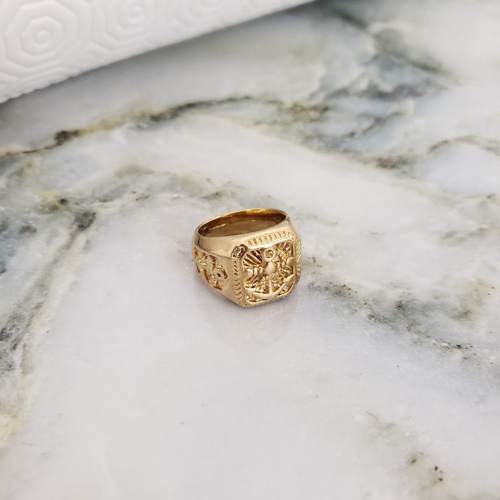 Anillo De Caballero De Diseño De Ancla + Envío Gratis