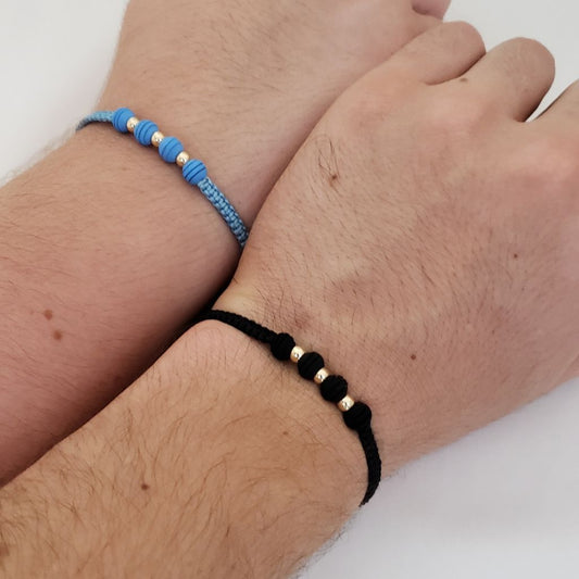 Pulseras  para Parejas Tejidas Balin 4mm + Envio Gratis