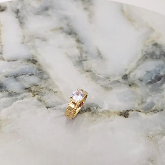 Anillo De Dama De Diseño Liso Con Línea Continua + Envío Gratis